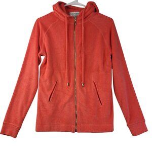 Benard Sport Coral Hoodie Small Terry Full Zip Pockets Long Sleeve Vintage